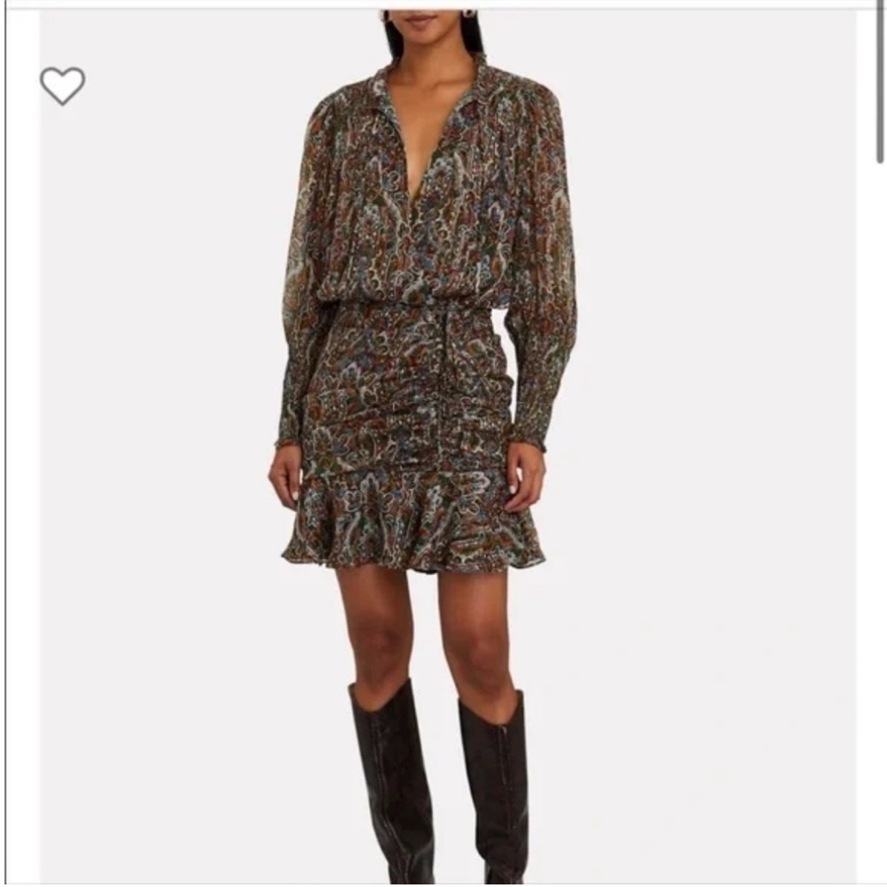 Veronica Beard - Armeria Mini Dress Sz L - Floral Patterned Long Sleeve Dress